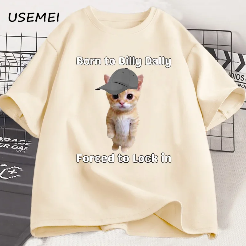 Born To Dilly Dally Forced To Lock in Cat T Shirts Men Cotton Short Sleeve T-shirts Breathable Loose Clothes Hip Hop Tees
Born To Dilly Dally Forced To Lock in Cat T Shirts Men Cotton Short Sleeve T-shirts Breathable Loose Clothes Hip Hop Tees