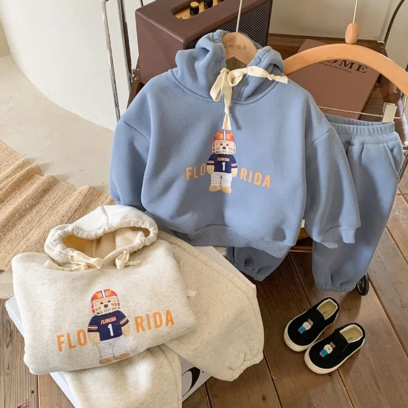 Winter Kids Fleece Hoodies Trousers Matching Sets for Boy Long Sleeve Thicken Warm Hooded Tops Pant Suit 2+y Young Child Clothes
Winter Kids Fleece Hoodies Trousers Matching Sets for Boy Long Sleeve Thicken Warm Hooded Tops Pant Suit 2+y Young Child Clothes