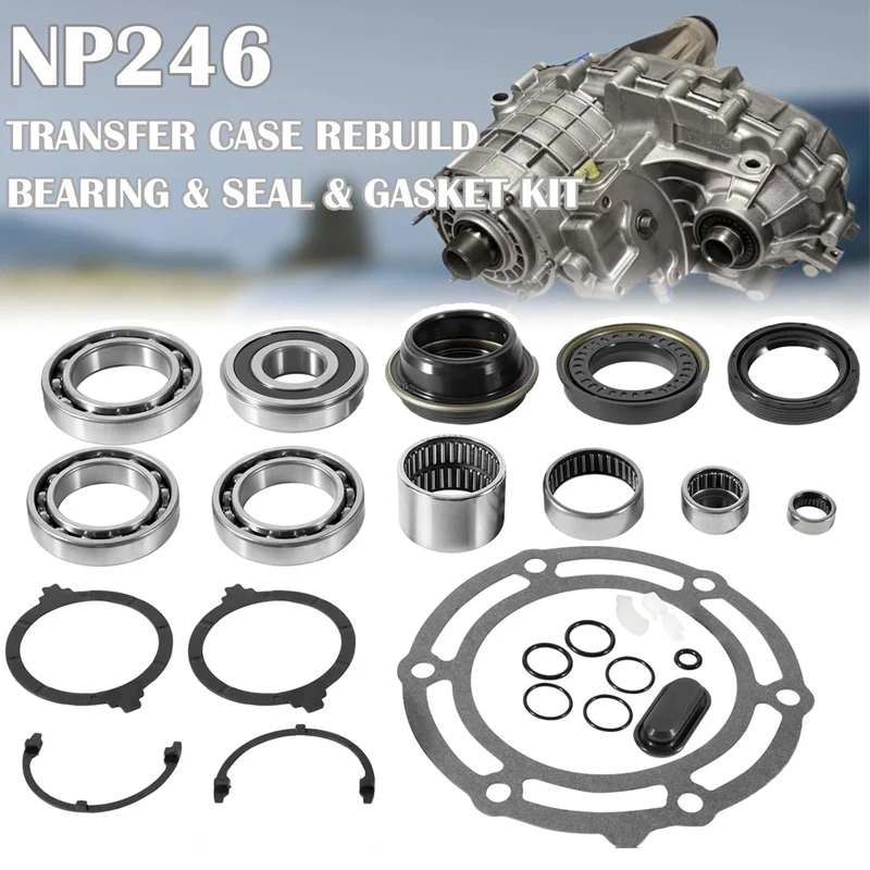 Bearings, Seals & Gasket NP246 Transfer Case Rebuild Bearing Kit with Gaskets and Seals for GM, BK-351
Bearings, Seals & Gasket NP246 Transfer Case Rebuild Bearing Kit with Gaskets and Seals for GM, BK-351
