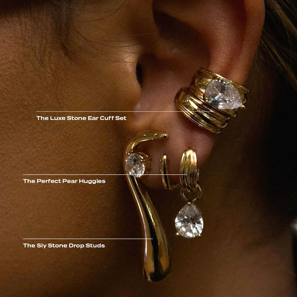 AIKOER Minimalist Classic 18K Gold Color Plated Inlay Droplet Shaped Zircon Ear Clip Hypoallergenic Stainless Steel Jewelry Gift
AIKOER Minimalist Classic 18K Gold Color Plated Inlay Droplet Shaped Zircon Ear Clip Hypoallergenic Stainless Steel Jewelry Gift