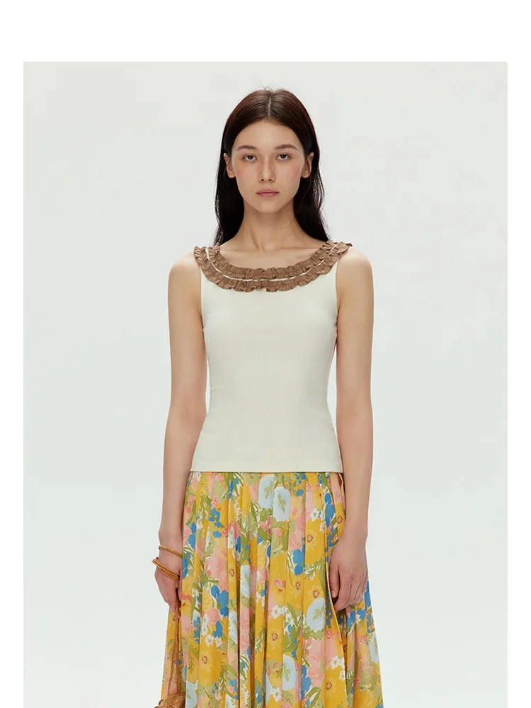 High Elastici Splice Strap Vest Women's Summer New Sle Outerwear Flounce Contrast Color Patchwork Slimming Effect
High Elastici Splice Strap Vest Women's Summer New Sle Outerwear Flounce Contrast Color Patchwork Slimming Effect