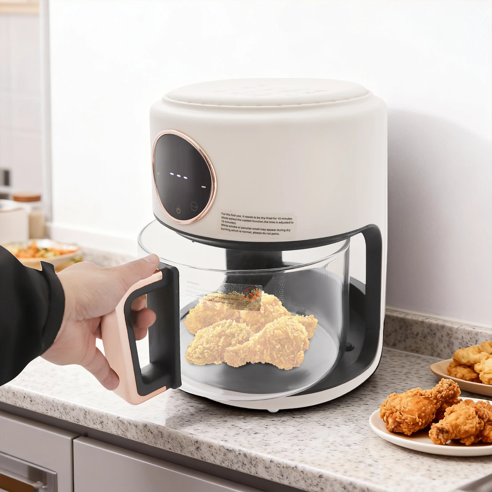 4.2L 360° Viewable Glass Air Fryer,1200W 110V US Plug Touch Screen Healthy Oil-free Cooking Oven,Dishwasher Safe Borosilicate
4.2L 360° Viewable Glass Air Fryer,1200W 110V US Plug Touch Screen Healthy Oil-free Cooking Oven,Dishwasher Safe Borosilicate