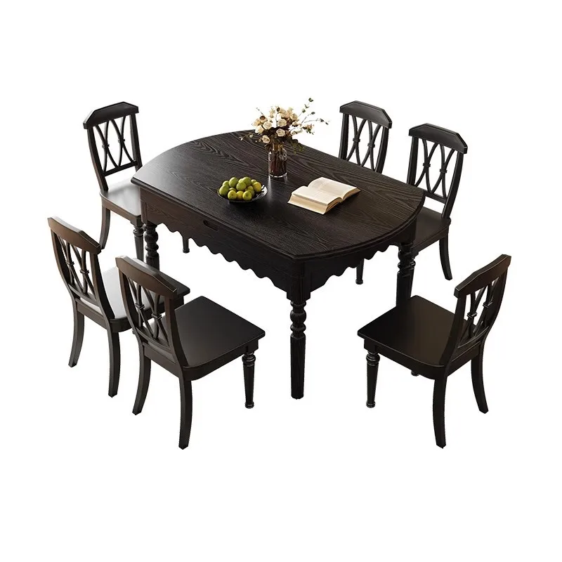 Solid wood dining table and chairs, telescopic folding square and round dual-purpose, variable round table ash wood
Solid wood dining table and chairs, telescopic folding square and round dual-purpose, variable round table ash wood