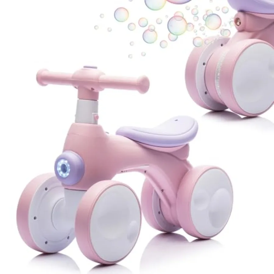 Baby toddler balance bike for 12-36 months, PP plastic frame, light blue, 4-wheel stability + bubble machine + music + headligh
Baby toddler balance bike for 12-36 months, PP plastic frame, light blue, 4-wheel stability + bubble machine + music + headligh