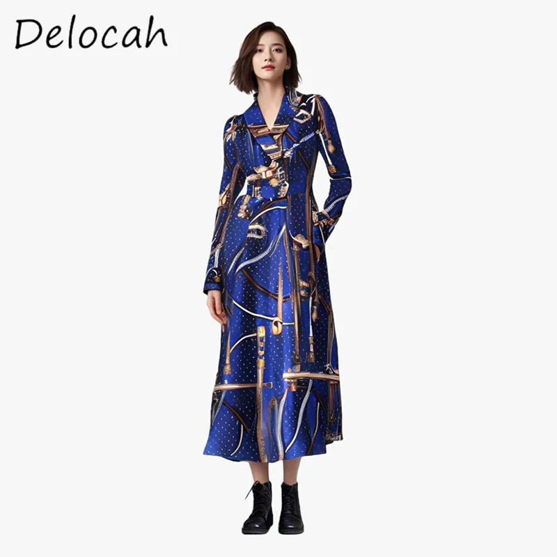 Delocah Fashion Design Women's Flip Collar Metal Buckle Printed Long Sleeve Double Diagonal Bag Big Swing Slimming Dress
Delocah Fashion Design Women's Flip Collar Metal Buckle Printed Long Sleeve Double Diagonal Bag Big Swing Slimming Dress