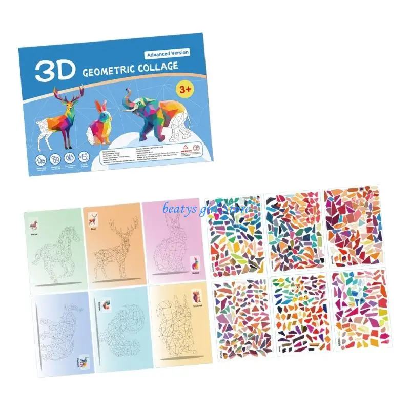 C7AB Portable 3D Geometric Art Set For Children Early Learning Development Themed Animal Puzzles With Safe Paper Materials
C7AB Portable 3D Geometric Art Set For Children Early Learning Development Themed Animal Puzzles With Safe Paper Materials