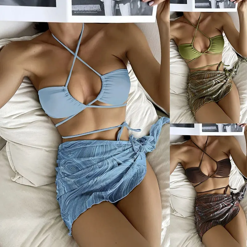 3 Pcs/set New Bikini Set Drawstring Tie Skirt Mesh Swimsuit Women Sexy Beachwear
3 Pcs/set New Bikini Set Drawstring Tie Skirt Mesh Swimsuit Women Sexy Beachwear