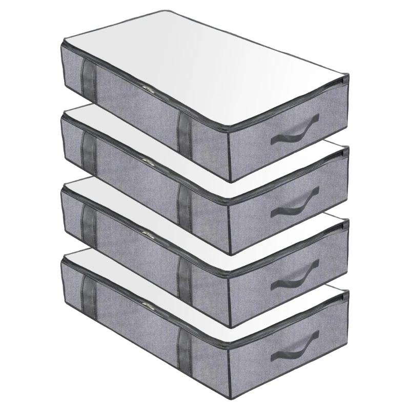4Pieces Underbed Storage Bags with Clear Window Large Capacity Underbed Storage Boxes for Seasonal Bedding and Apparel
4Pieces Underbed Storage Bags with Clear Window Large Capacity Underbed Storage Boxes for Seasonal Bedding and Apparel