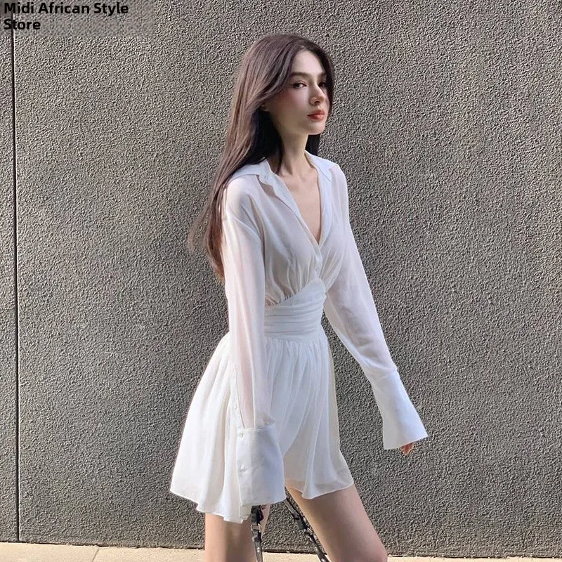 Women's Single-Breasted Hollow out irt Dr with Lapel Loose Fit Long Sve Regular Length Pure Color Ladies' irt
Women's Single-Breasted Hollow out irt Dr with Lapel Loose Fit Long Sve Regular Length Pure Color Ladies' irt