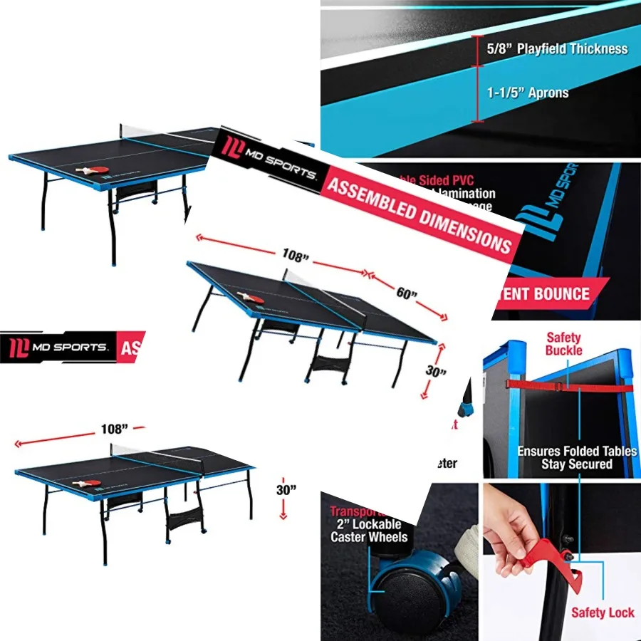 Table Tennis Tables for Family Game Rooms: Foldable Design Durable MDF Surface Blue Finish Easy Storage Nets Included
Table Tennis Tables for Family Game Rooms: Foldable Design Durable MDF Surface Blue Finish Easy Storage Nets Included
