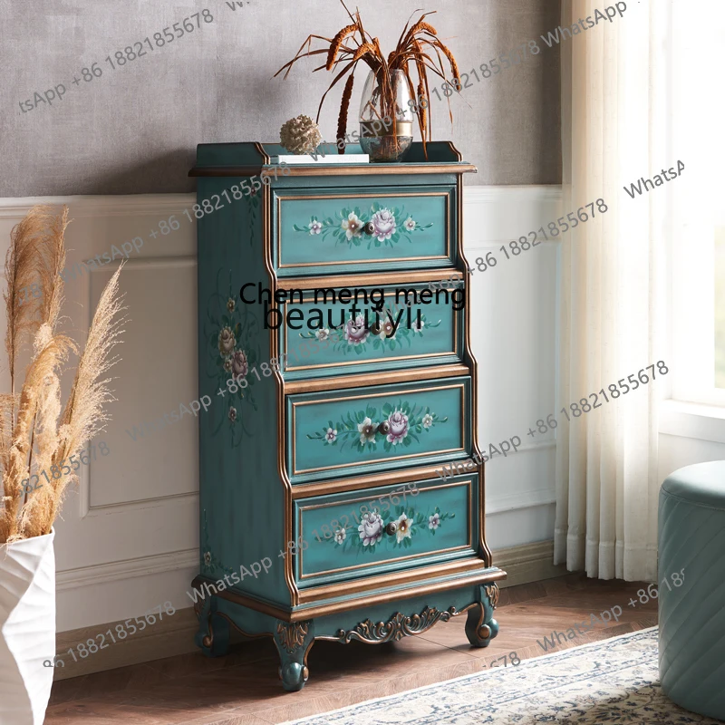 American living room chest entrance bedroom storage storage display cabinet trapezoidal solid wood drawer painted cabinet H
American living room chest entrance bedroom storage storage display cabinet trapezoidal solid wood drawer painted cabinet H