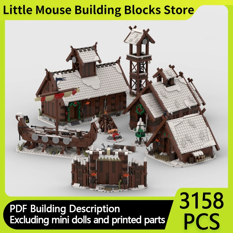 Medieval Castle Model MOC Building Bricks Winter Viking Village Modular Technology Gifts Holiday Assemble Children Toys Suit
Medieval Castle Model MOC Building Bricks Winter Viking Village Modular Technology Gifts Holiday Assemble Children Toys Suit