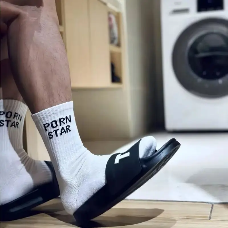 Fashion White Unique Design Letter Socks Men Funny Socks Comfortable
Fashion White Unique Design Letter Socks Men Funny Socks Comfortable