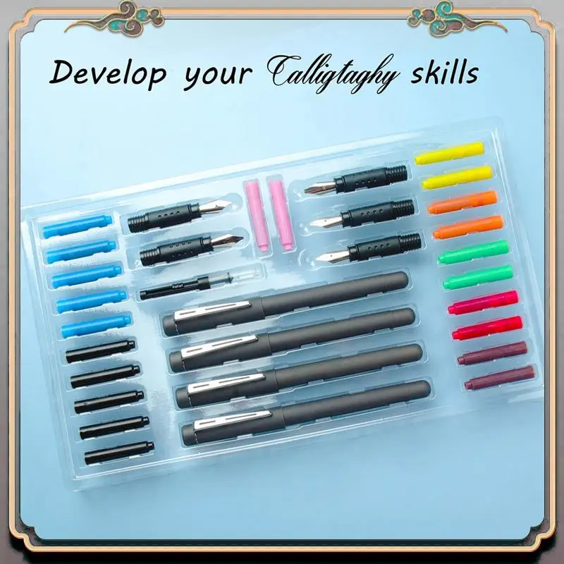 Durable 35Pcs/Set Calligraphy Pen Set With Pen Holder Pen Nibs Colorfull Ink Sac Rocker Blotter Comic Pen Supplies Statione
Durable 35Pcs/Set Calligraphy Pen Set With Pen Holder Pen Nibs Colorfull Ink Sac Rocker Blotter Comic Pen Supplies Statione