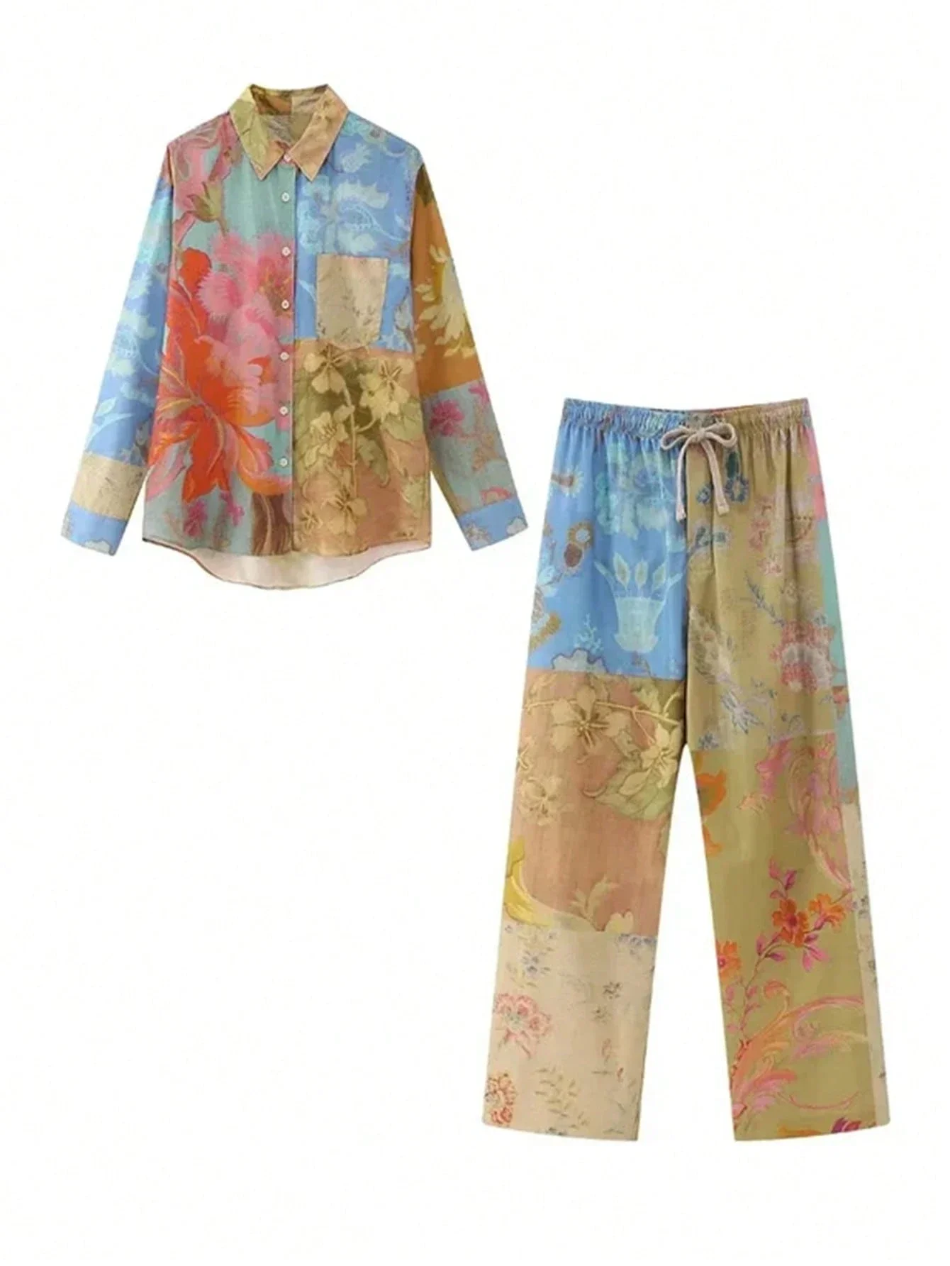 Bohemian Floral Print 2 Piece Set Casual Front Button Drawstring Outfit For Spring Summer
Bohemian Floral Print 2 Piece Set Casual Front Button Drawstring Outfit For Spring Summer