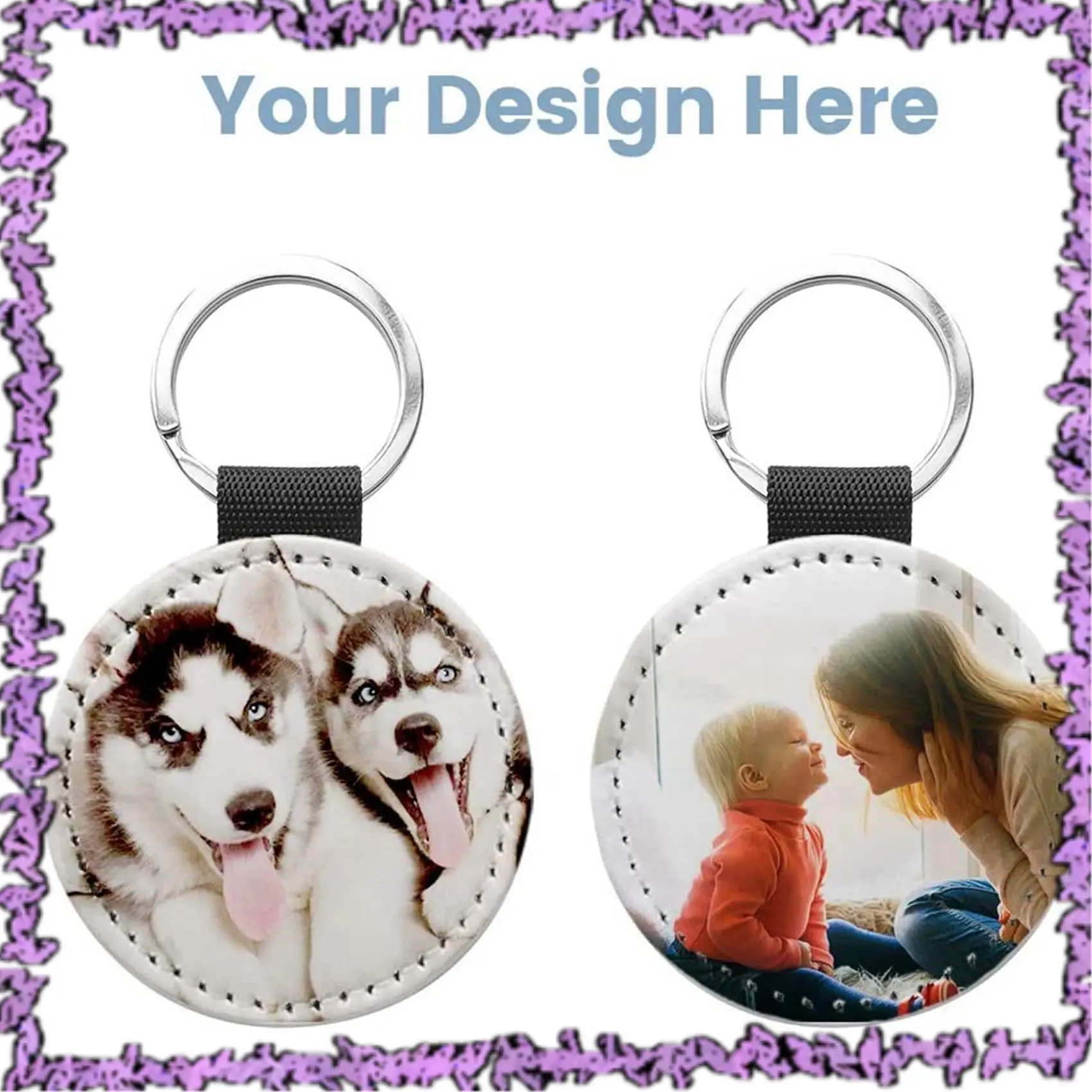 SCLL-20 Pack Sublimation Blanks Keychain Glitter PU Leather Keychain DIY Heat Transfer Keyring (Black Round & Silver Round)
SCLL-20 Pack Sublimation Blanks Keychain Glitter PU Leather Keychain DIY Heat Transfer Keyring (Black Round & Silver Round)