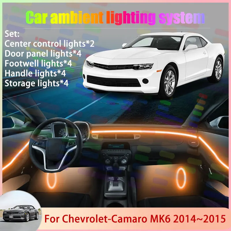 Для Chevrolet-Camaro MK6 6Gen 2014 ~ 2015 лицо подтяжка 6/18 в 1 автомобильный атмосферный светильник RGB абажур ансамбль стример атмосферный набор 
Для Chevrolet-Camaro MK6 6Gen 2014 ~ 2015 лицо подтяжка 6/18 в 1 автомобильный атмосферный светильник RGB абажур ансамбль стример атмосферный набор