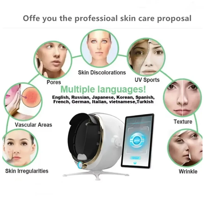 Facial AI 3D Skin Scanner Care Facial Analyzer Monitor Machine Skin Tester Facial Analyze Equipment Beauty Salon SA06
Facial AI 3D Skin Scanner Care Facial Analyzer Monitor Machine Skin Tester Facial Analyze Equipment Beauty Salon SA06
