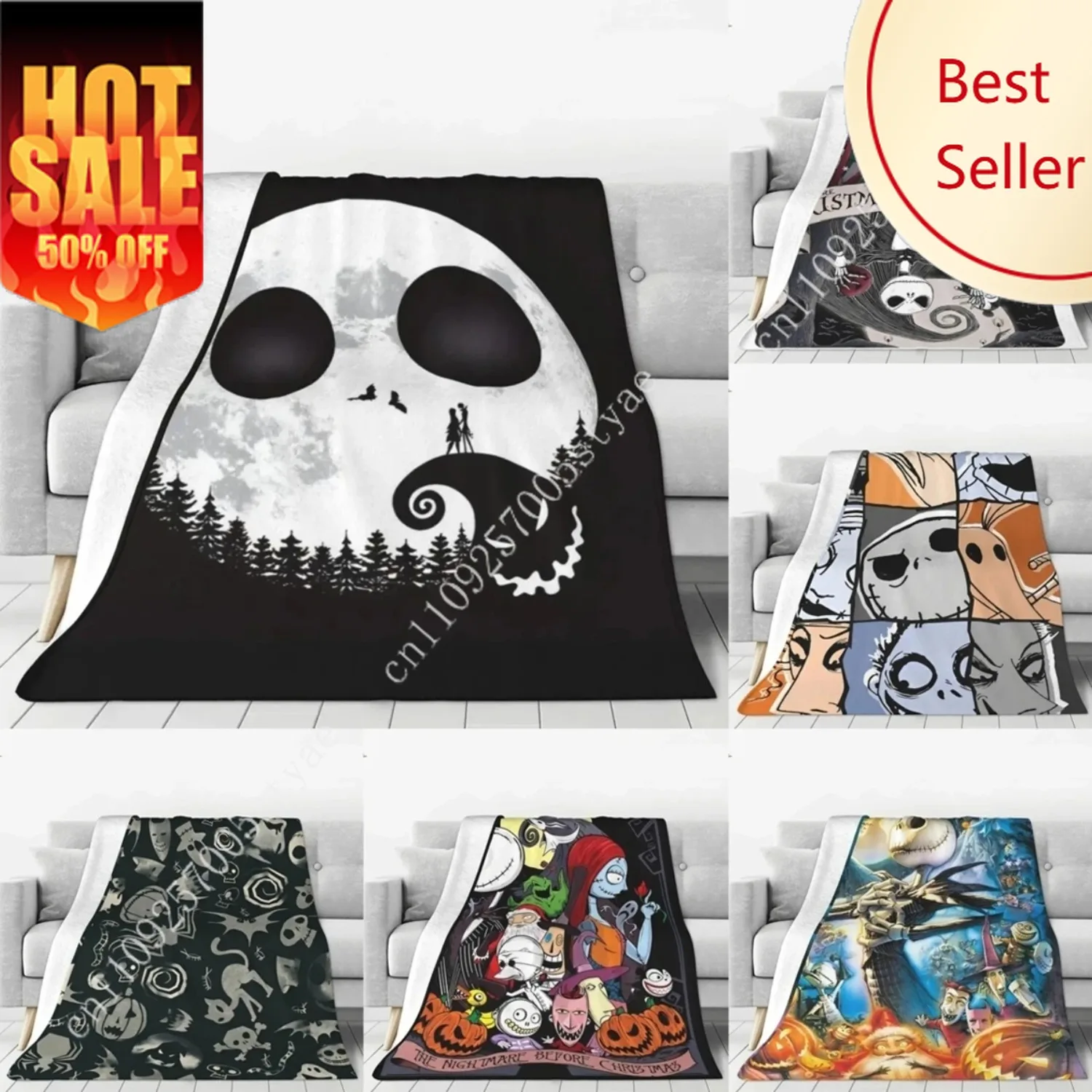The Nightmare Before Christmas Knitted Blanket Flannel Jack Skellington Cartoon Warm Throw Blankets Airplane Travel Bedspread
The Nightmare Before Christmas Knitted Blanket Flannel Jack Skellington Cartoon Warm Throw Blankets Airplane Travel Bedspread