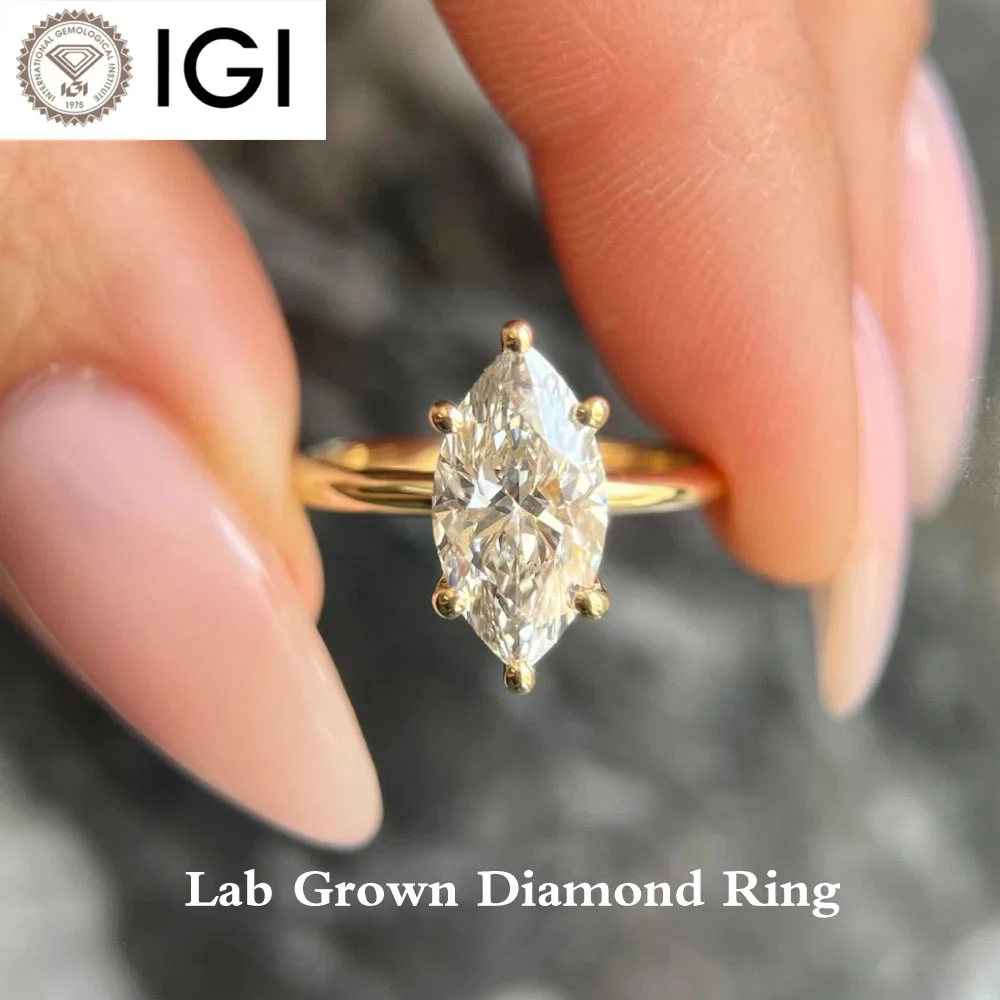 2 Ct Marquise Cut CVD HPHT DEF Color VS VVS Clarity Lab Grown Diamond14k Gold Certified IGI Certificate Diamond Engagement Ring
2 Ct Marquise Cut CVD HPHT DEF Color VS VVS Clarity Lab Grown Diamond14k Gold Certified IGI Certificate Diamond Engagement Ring