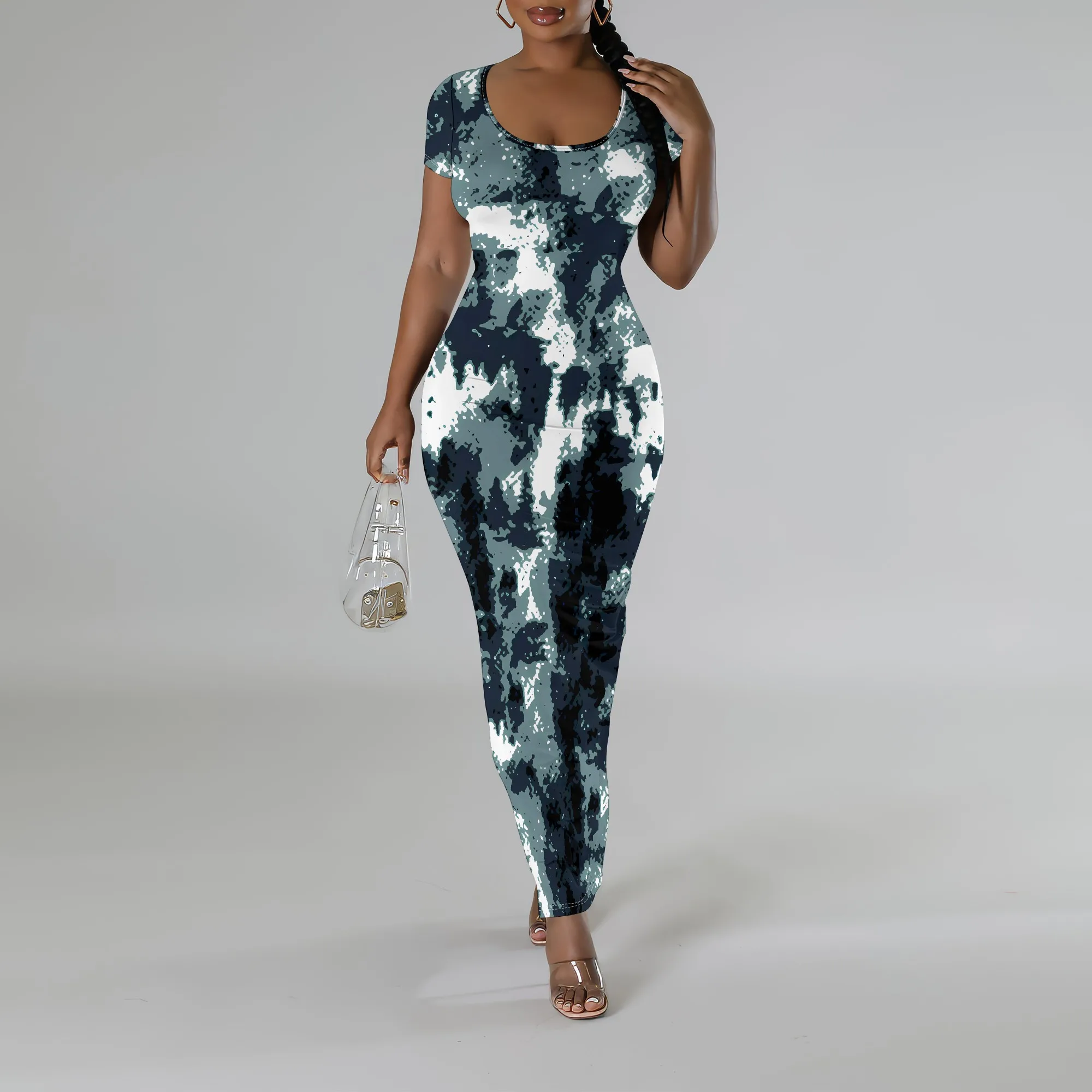 Dark Camo Tie Dye Print Slim Maxi Dress Short Sleeve Casual Fashion Summer Vacation Wear
Dark Camo Tie Dye Print Slim Maxi Dress Short Sleeve Casual Fashion Summer Vacation Wear