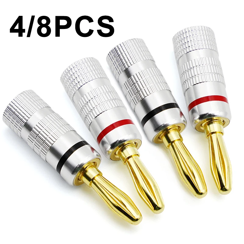 4/8Pcs Banana plugs Gold-plated with Screw Lock 4MM Banana Connector For Audio amplifier Jack Speaker Male Plugs terminal
4/8Pcs Banana plugs Gold-plated with Screw Lock 4MM Banana Connector For Audio amplifier Jack Speaker Male Plugs terminal 