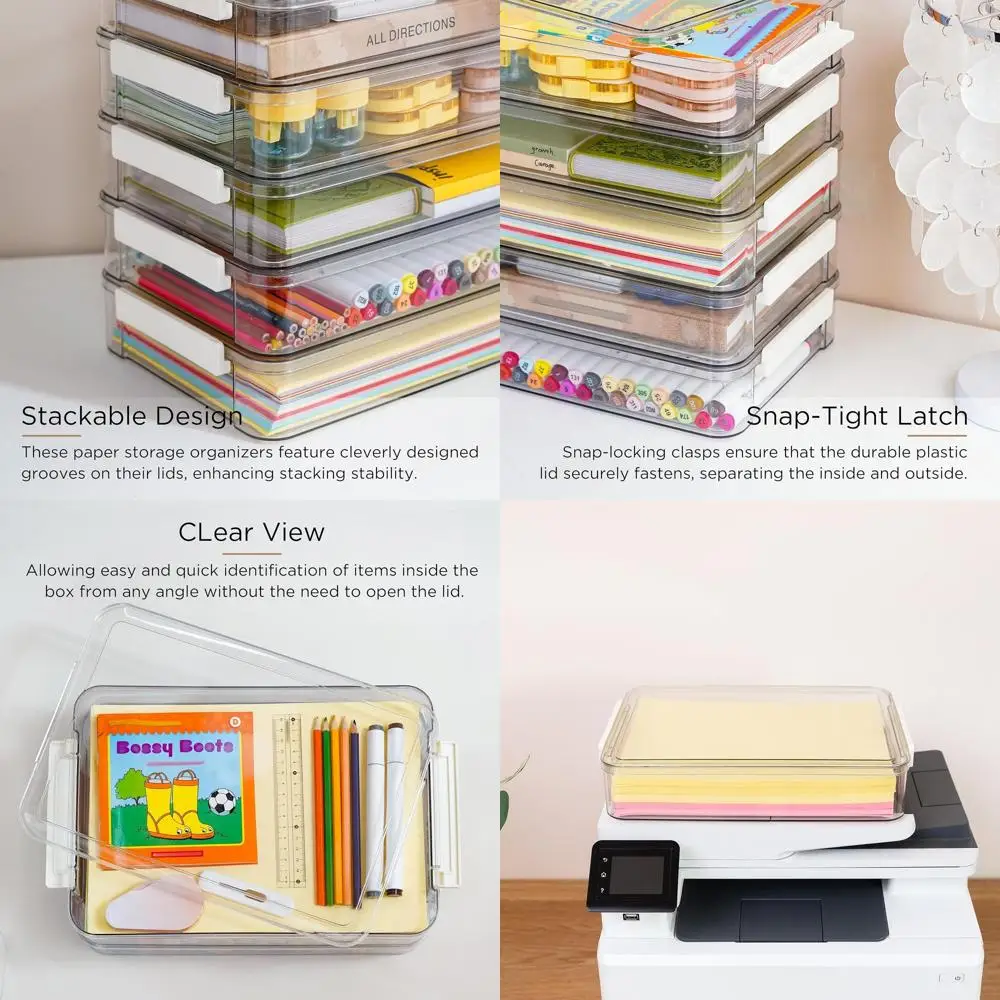 6-кварцевые прозрачные пластиковые контейнеры для хранения с крышками, штабелируемые, для организации документов формата А4, художественных принадлежностей и поделок
6-кварцевые прозрачные пластиковые контейнеры для хранения с крышками, штабелируемые, для организации документов формата А4, художественных принадлежностей и поделок