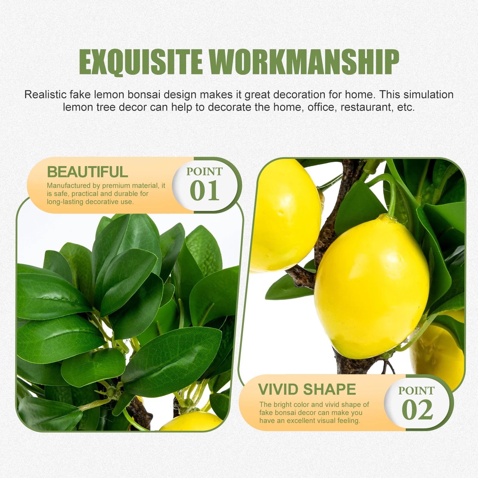 Premium Simulated Lemon Bonsai Decor Realistic Fake Potted Plants Home Office Decoration Bright Color Visual Appeal
Premium Simulated Lemon Bonsai Decor Realistic Fake Potted Plants Home Office Decoration Bright Color Visual Appeal