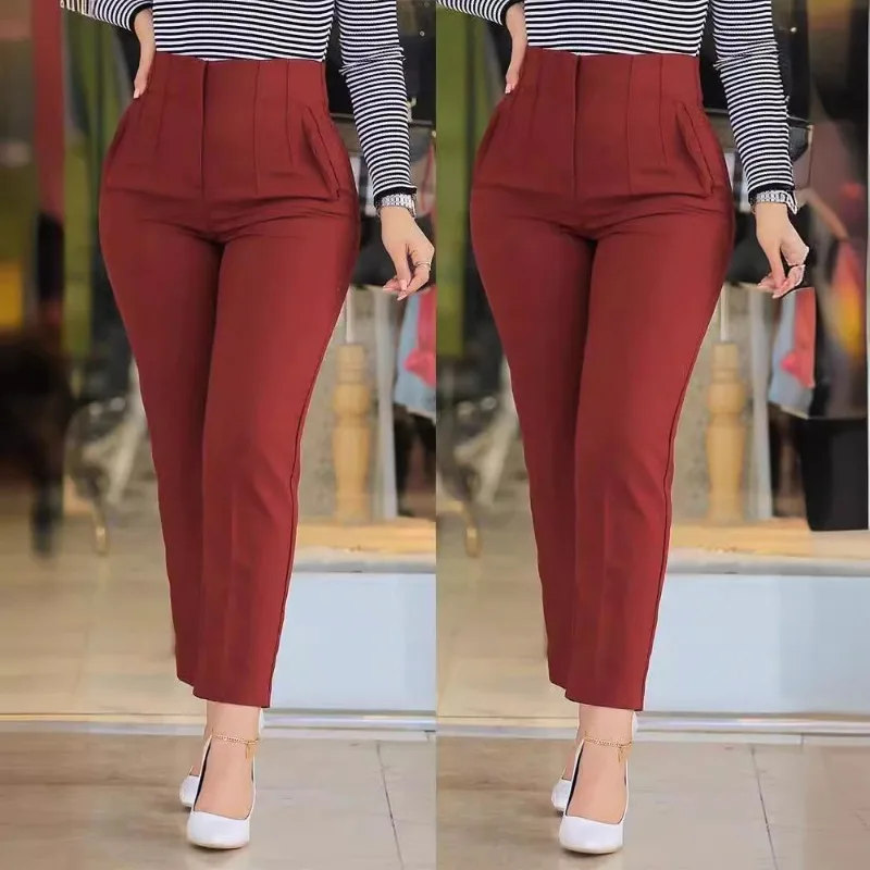 Women Pants High Waist Solid Pockets Pencil Pants Ankle Length Slim Fit Office Lady Zipper Flat Summer 2026 Slight Strech 6 Sfb52cfa3987d481cae8d57a5c14ec43at