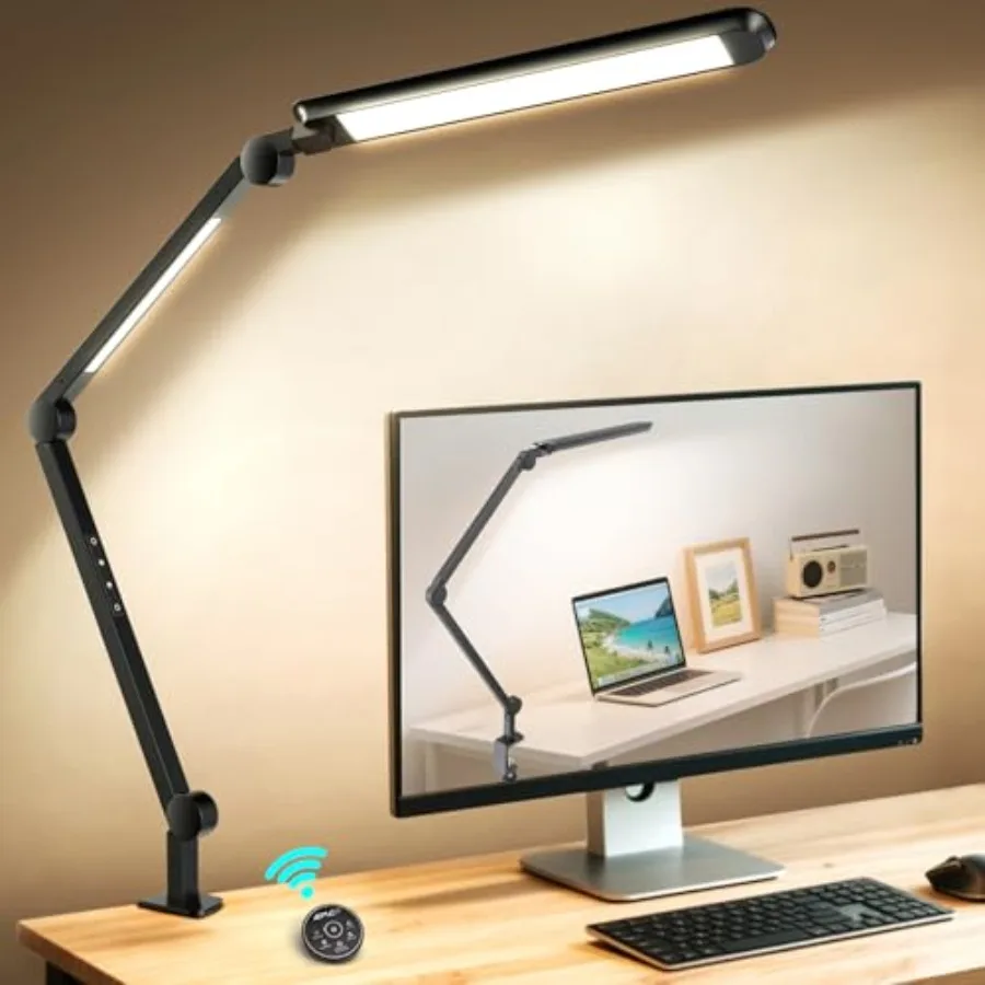 LED Desk Lamp with Clamp Adjustable and Remote Control Puzzle Light for Table No Glare 4 Color Modes with Wireless Remote for H
LED Desk Lamp with Clamp Adjustable and Remote Control Puzzle Light for Table No Glare 4 Color Modes with Wireless Remote for H