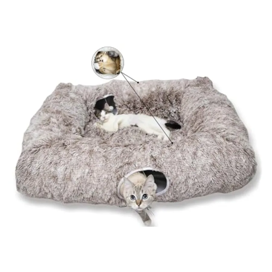 4 Cave Shuttled XL Cat Tunnel Bed for Indoor Cats Peekaboo Toy Donut with Warm Mat
4 Cave Shuttled XL Cat Tunnel Bed for Indoor Cats Peekaboo Toy Donut with Warm Mat