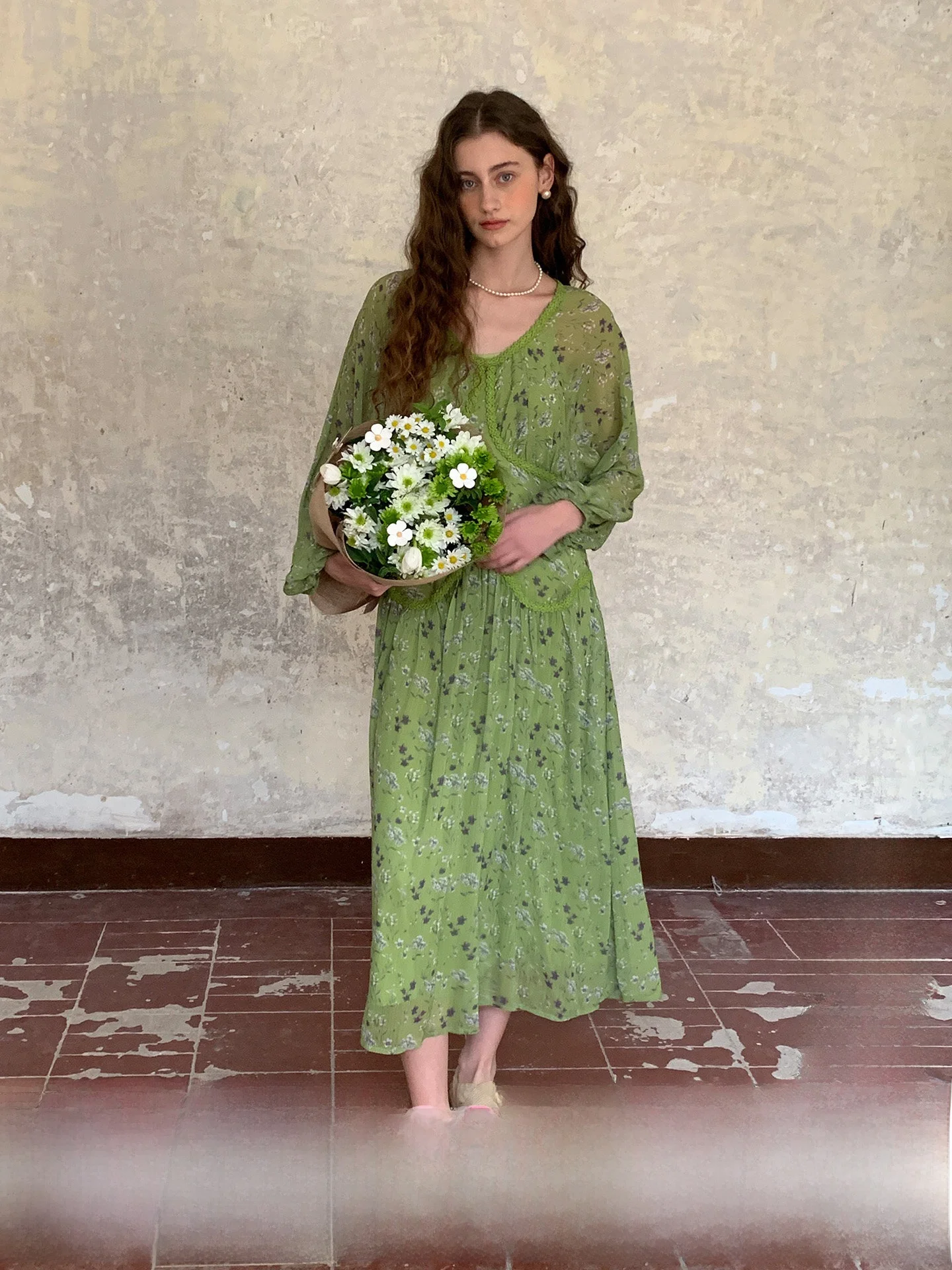 Spring Green Original Design Loose Women's Dress ZHUYIYI Elegant Long Skirt Polyester Fiber A-Line Silhouette V-Neck Zipper
Spring Green Original Design Loose Women's Dress ZHUYIYI Elegant Long Skirt Polyester Fiber A-Line Silhouette V-Neck Zipper