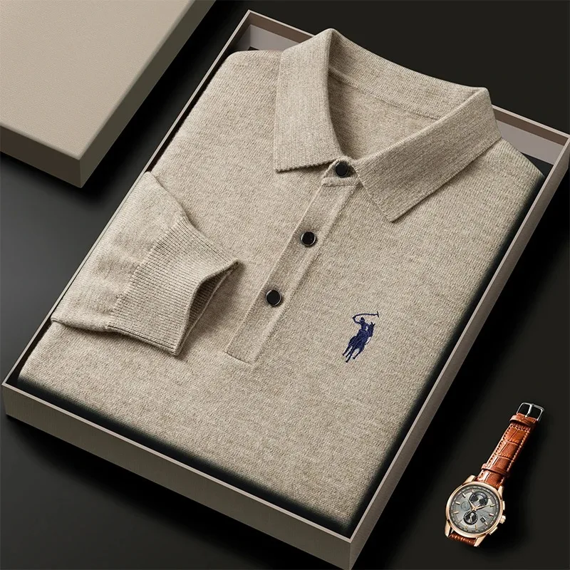 High quality luxury knitted long sleeve T-shirt men's autumn new designer brand Pony embroidery fashion Paul classic polo shirt
High quality luxury knitted long sleeve T-shirt men's autumn new designer brand Pony embroidery fashion Paul classic polo shirt