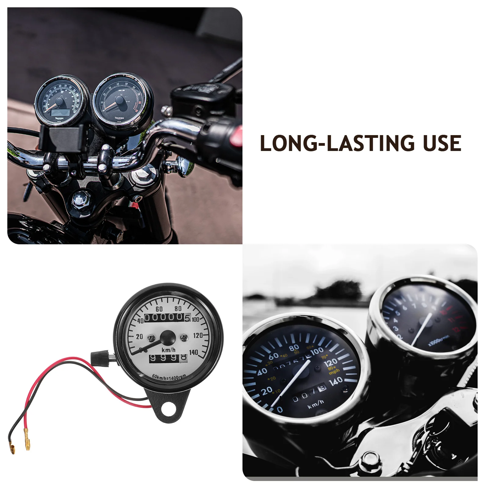 Dual Odometer Motorcycle Speedometer Retro Modified Design Electroplated Shell Clear Dial Long Lasting Mileage Tracker Motorbike
Dual Odometer Motorcycle Speedometer Retro Modified Design Electroplated Shell Clear Dial Long Lasting Mileage Tracker Motorbike