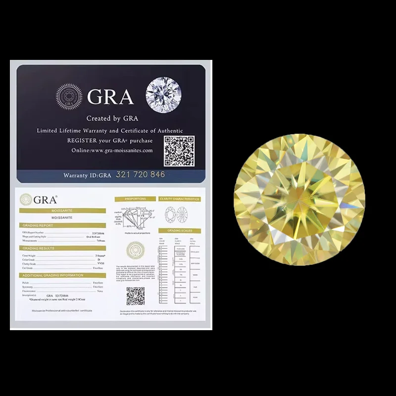 Moissanite Stone Round Cut Yellow Gemstone Lab Created Diamond For Advanced Jewelry Rings Earrings Making With Report 
Moissanite Stone Round Cut Yellow Gemstone Lab Created Diamond For Advanced Jewelry Rings Earrings Making With Report