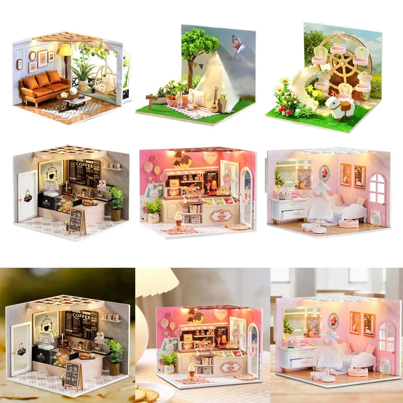 Unfinished Dollhouse DIY Kit with Lights Craft Ornaments Dollhouse Decor Accessory Model for Kids Friends Adults New Year Gifts
Unfinished Dollhouse DIY Kit with Lights Craft Ornaments Dollhouse Decor Accessory Model for Kids Friends Adults New Year Gifts