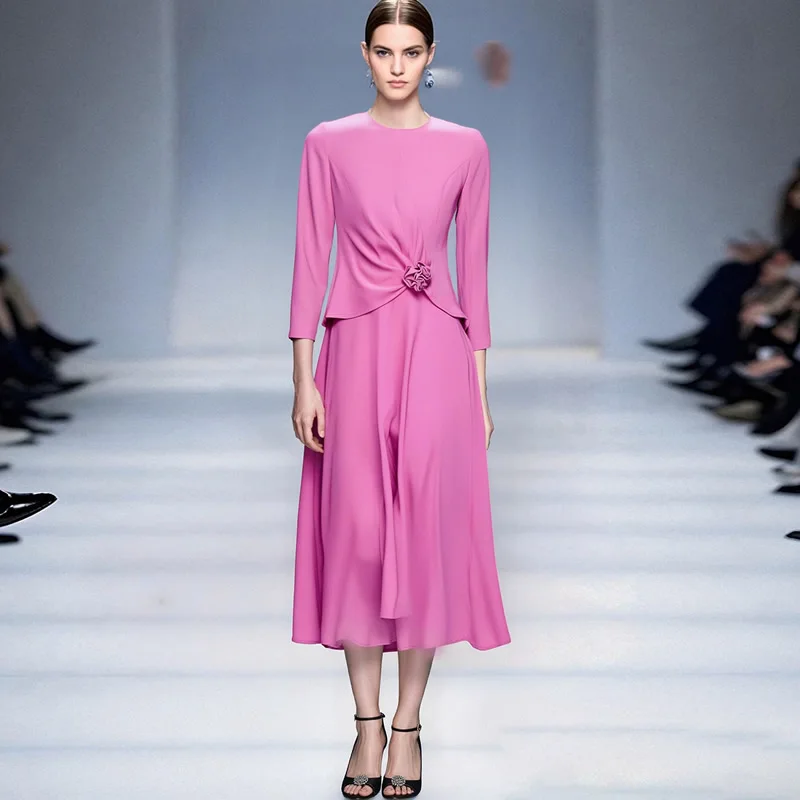 Princess Kate Middleton Pink Flower Appliques Dress Elegant O-Neck Long Sleeve A-Line Dresses
Princess Kate Middleton Pink Flower Appliques Dress Elegant O-Neck Long Sleeve A-Line Dresses