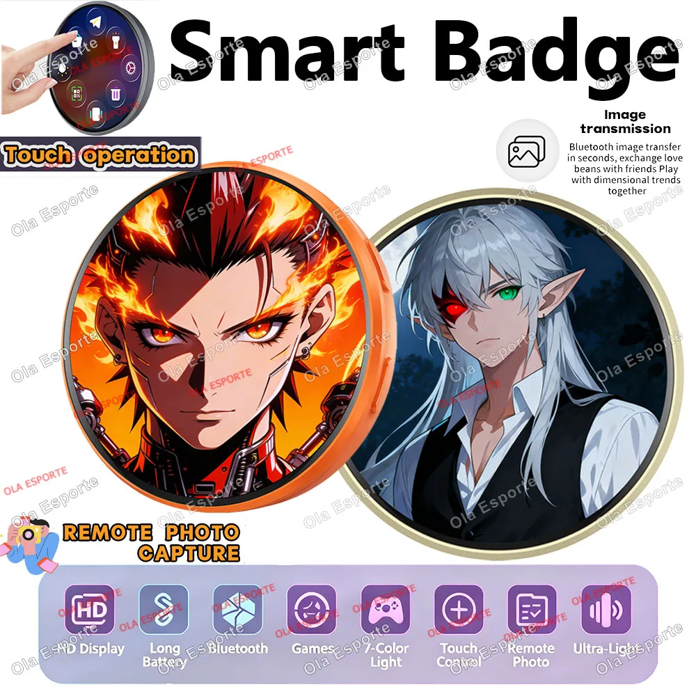 Anime E-Badge Display Pin 1.85Inch Touch Screen LED Button Collectible Cyber Dynamic Gift for Otaku Fans And Friends Smart Badge
Anime E-Badge Display Pin 1.85Inch Touch Screen LED Button Collectible Cyber Dynamic Gift for Otaku Fans And Friends Smart Badge