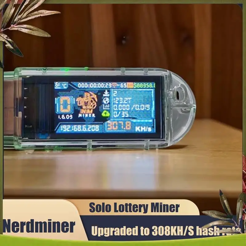 New-Nmminer USB Nerdminer 308KH/S Solo Lottery Miner BTC Miner Color Display Bitcoin Mini Miner Asic Mining For Home Office
New-Nmminer USB Nerdminer 308KH/S Solo Lottery Miner BTC Miner Color Display Bitcoin Mini Miner Asic Mining For Home Office