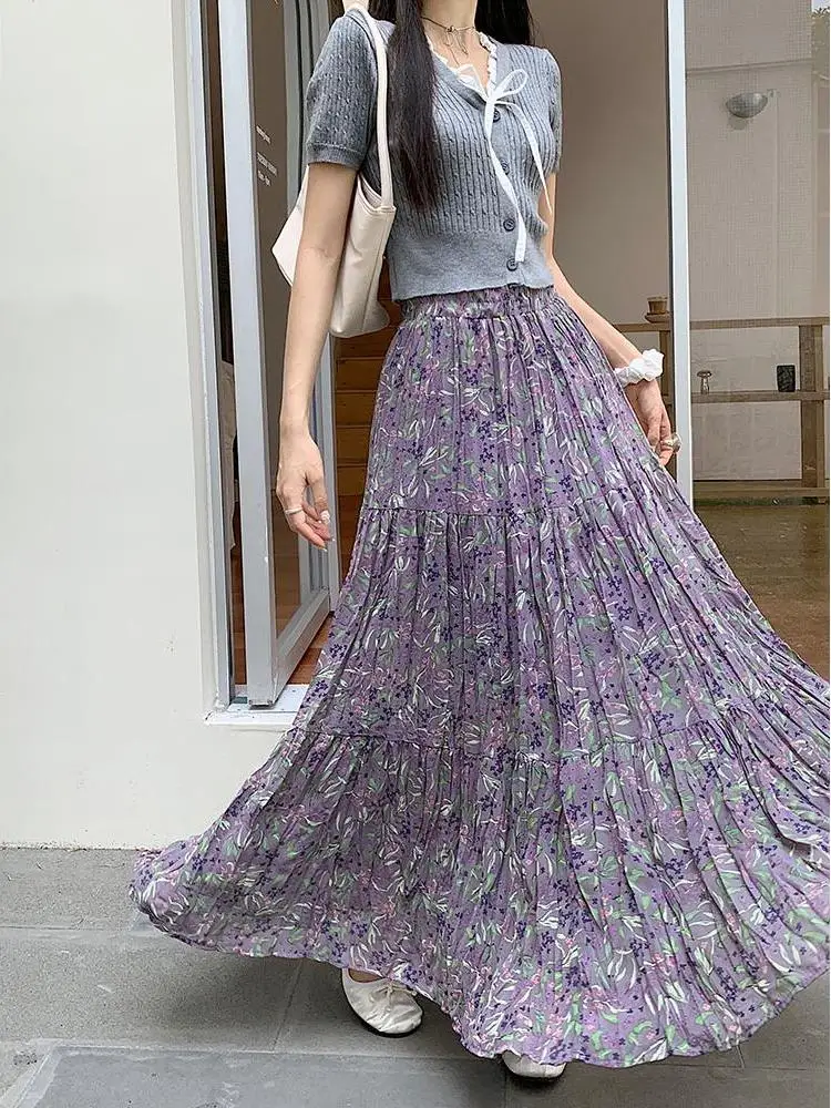 Korean Style Pleated A-Line Skirt Women Summer 2026 New High Waist Loose Slimming Umbrella Skirt Skin-friendly Breathable
Korean Style Pleated A-Line Skirt Women Summer 2026 New High Waist Loose Slimming Umbrella Skirt Skin-friendly Breathable