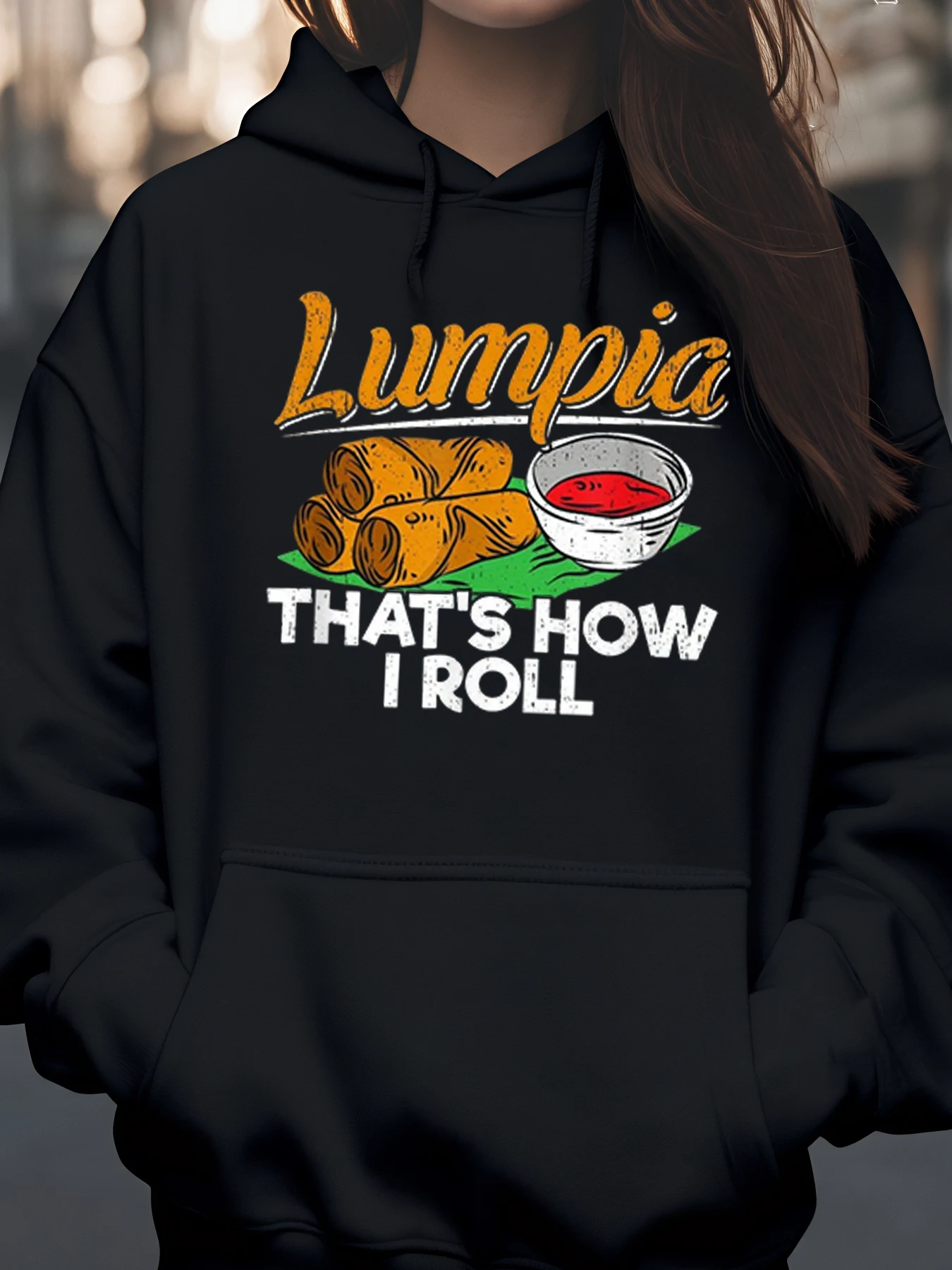 Lumpia That's How I Roll Толстовка с принтом Филиппинская пищевая тема Повседневная одежда для женщин и мужчин
Lumpia That's How I Roll Толстовка с принтом Филиппинская пищевая тема Повседневная одежда для женщин и мужчин