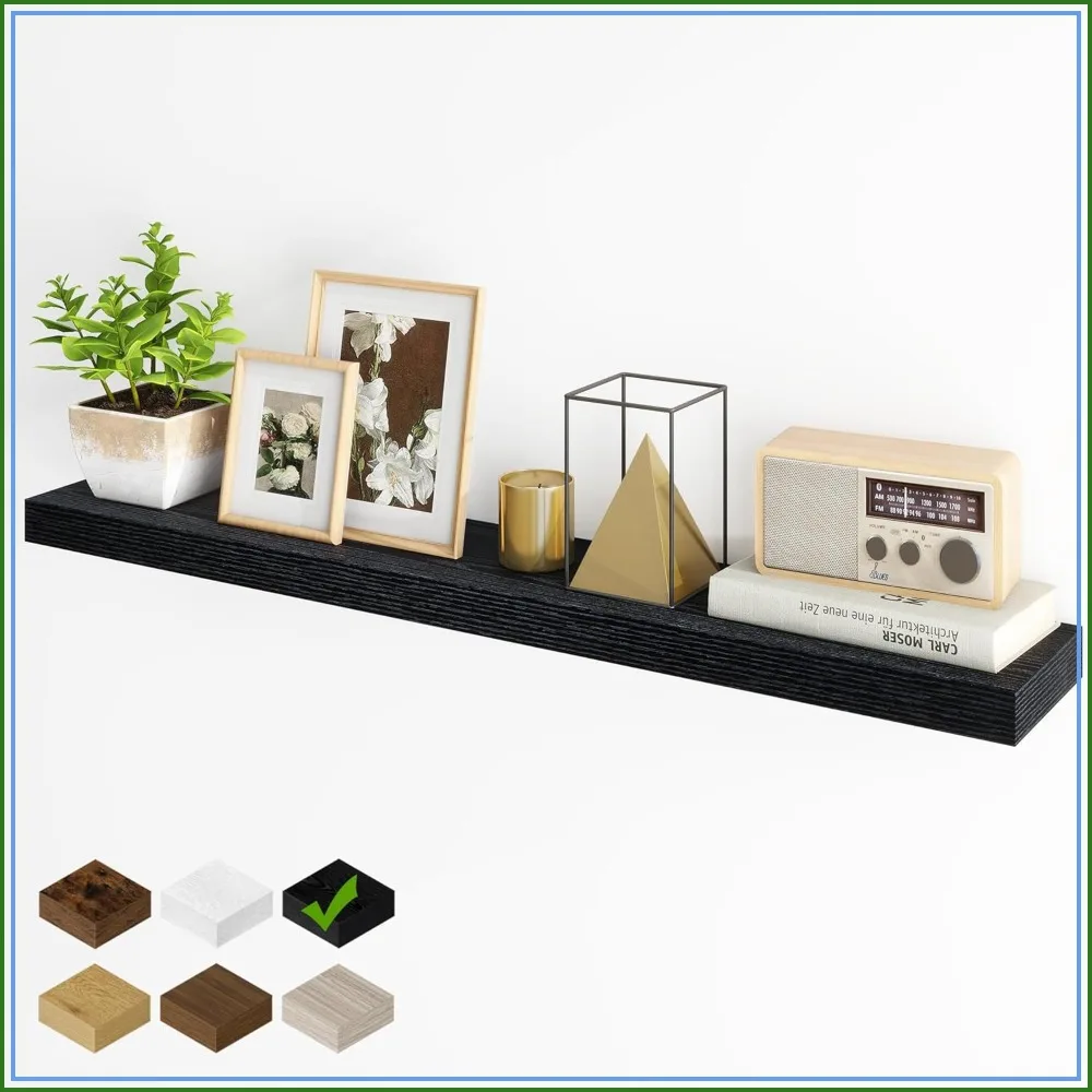 48Inch Floating Shelves for Wall, Black Wood Shelf with Invisible Brackets, Living Room Decor
48Inch Floating Shelves for Wall, Black Wood Shelf with Invisible Brackets, Living Room Decor