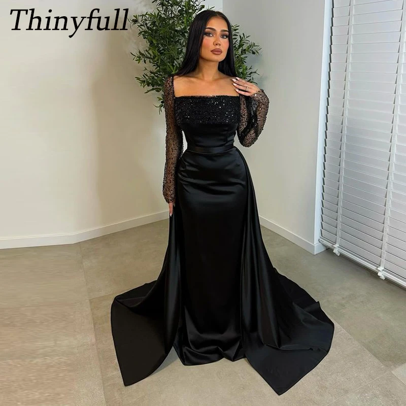 Thinyfull Mermaid Prom Dress Square Neck Full Sleeves Evening Party Dresses Sequined Long Formal Occasion Gown Customized
Thinyfull Mermaid Prom Dress Square Neck Full Sleeves Evening Party Dresses Sequined Long Formal Occasion Gown Customized