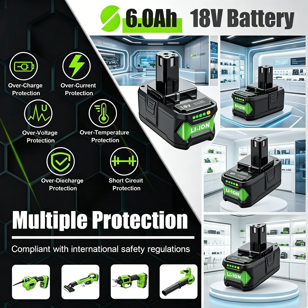 New for RYOBI P108 18V 8.0Ah Battery Replacement For Series, Works with P203 P204 P210 RB18L50 RB18L20 Lithium-ion High Capacity
New for RYOBI P108 18V 8.0Ah Battery Replacement For Series, Works with P203 P204 P210 RB18L50 RB18L20 Lithium-ion High Capacity