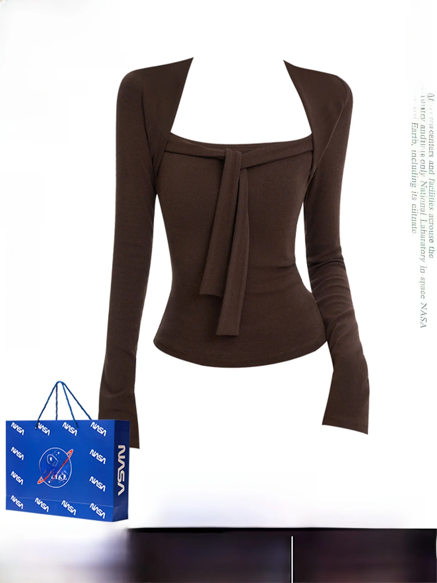Retro Brown Collar Long Sleeve Women's T-shirt Slim Fit Base Shirt Inner Wear Autumn Spicy Girl Style Square Collar Top
Retro Brown Collar Long Sleeve Women's T-shirt Slim Fit Base Shirt Inner Wear Autumn Spicy Girl Style Square Collar Top