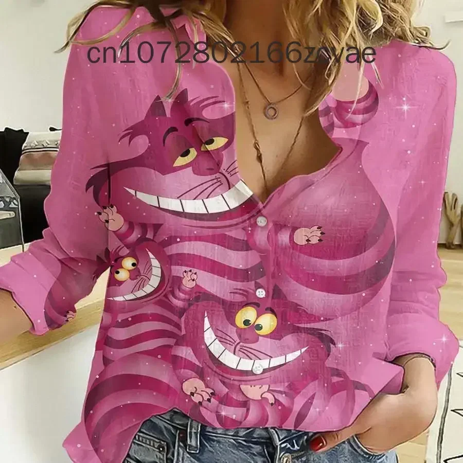 Новинка 2023 года, летняя женская рубашка Disney Cheshire Cat, летняя повседневная рубашка на пуговицах с длинными рукавами, модная пляжная рубашка Disney, винтажный топ
Новинка 2023 года, летняя женская рубашка Disney Cheshire Cat, летняя повседневная рубашка на пуговицах с длинными рукавами, модная пляжная рубашка Disney, винтажный топ
