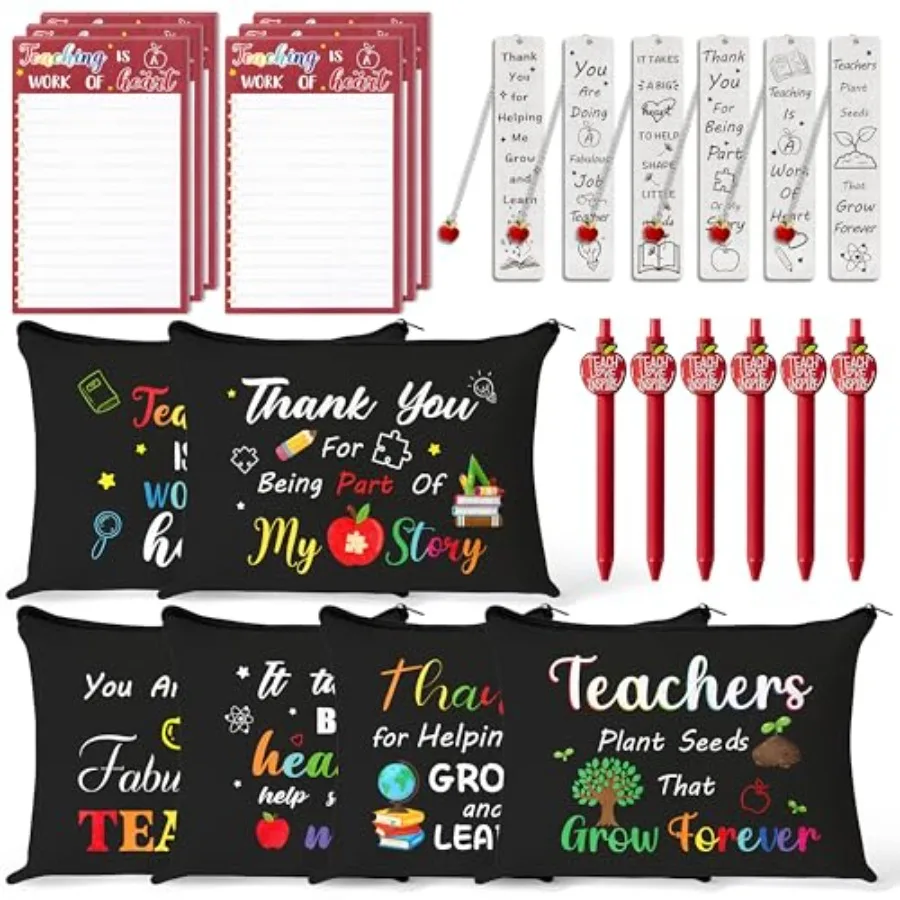 Teachers Appreciation Gifts Set - 48PCS Back to School Thank You Gifts Set Include Black Cosmetic Bags Red Sticky Notes Pens an
Teachers Appreciation Gifts Set - 48PCS Back to School Thank You Gifts Set Include Black Cosmetic Bags Red Sticky Notes Pens an