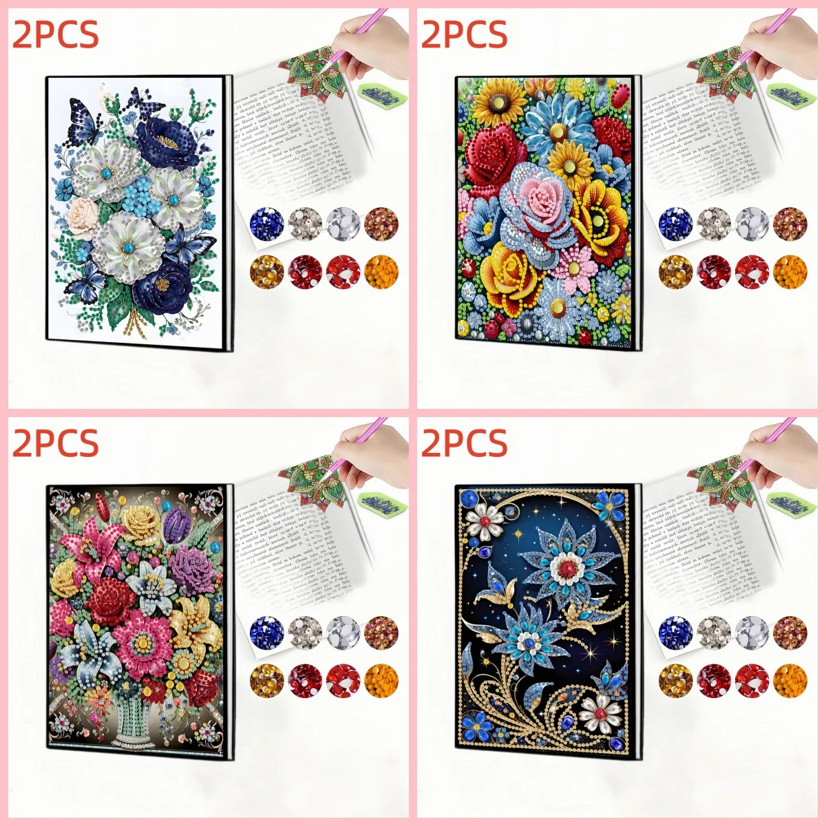 2PC, 1 piece of diamond mosaic notebook, 1 piece of corner bookmark. Featuring floral pattern in PU leather material. Suitable f
2PC, 1 piece of diamond mosaic notebook, 1 piece of corner bookmark. Featuring floral pattern in PU leather material. Suitable f
