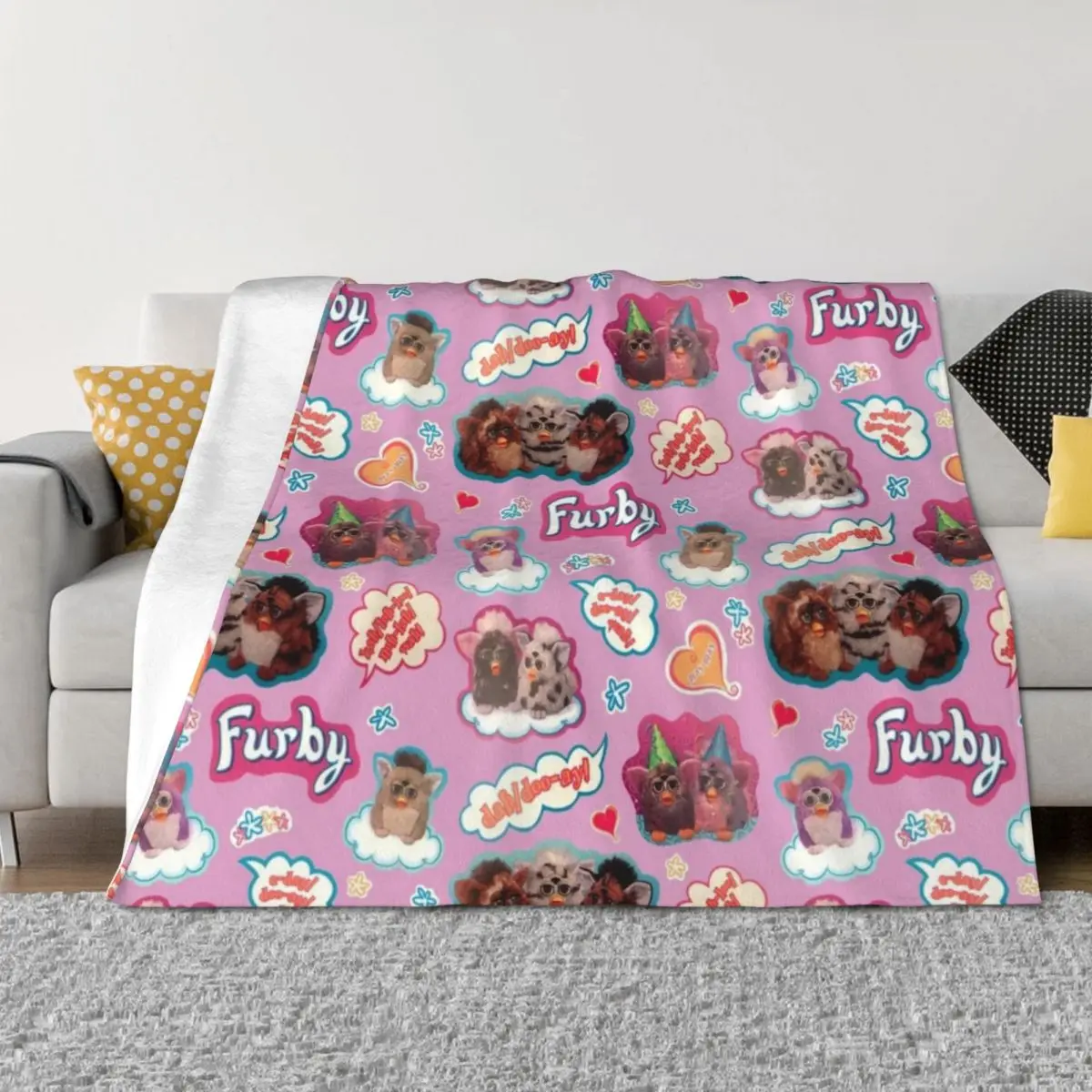 Authentic Vintage Y2K Furby Pack / Pattern Throw Blanket Softest decorative Sofa Throw Blankets For Bed Blankets
Authentic Vintage Y2K Furby Pack / Pattern Throw Blanket Softest decorative Sofa Throw Blankets For Bed Blankets