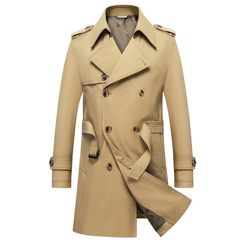 Men's Trench Coat Spring Autumn Double-breasted British Business Man Coat
Men's Trench Coat Spring Autumn Double-breasted British Business Man Coat